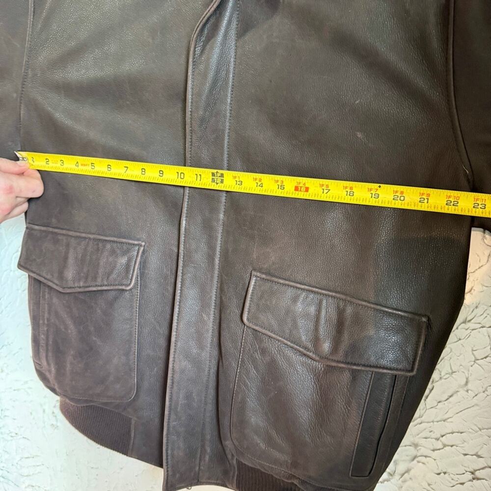 Vintage Eddie Bauer Lambskin Leather Goose Down Bomber Jacket with Plush Collar - Picture 16 of 16